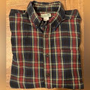 LL Bean Scotch Plaid Flannel Shirt, Traditional Fit